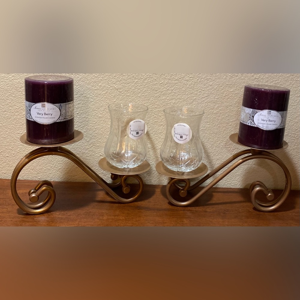 “Sumatra” candle holders. Set/2 (3 lbs)